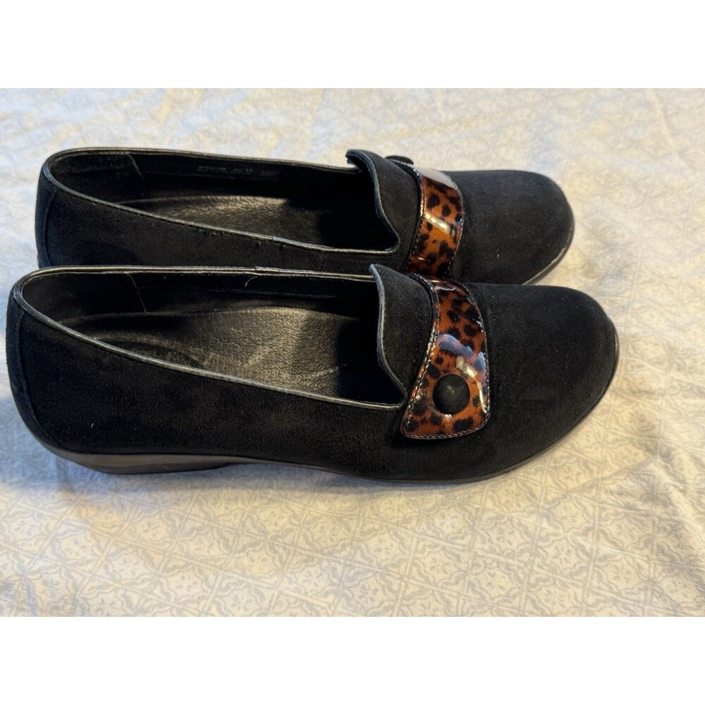 Dansko Oksana Black Suede Shoes Size 39 Women Loafers Slip on Casual work 8.5